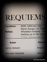 REQUIEMS call sheet
